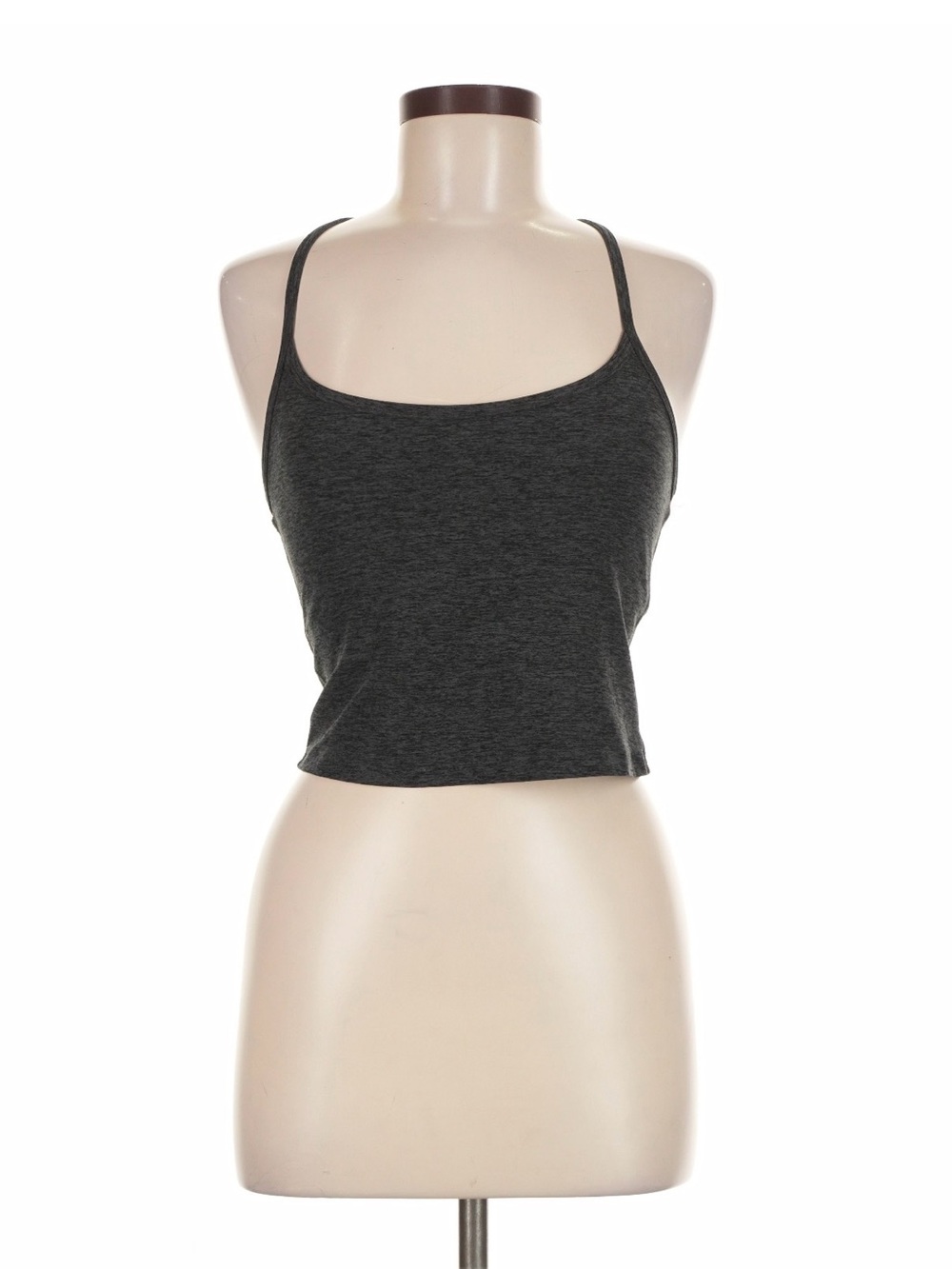 Beyond Yoga Spacedye Slim Racerback Cropped Tank (Medium/Charcoal)